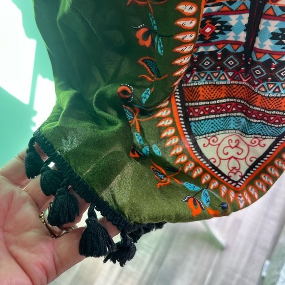 Off shoulder smocked tunic with Pom Pom hem. - Picture 6 of 6